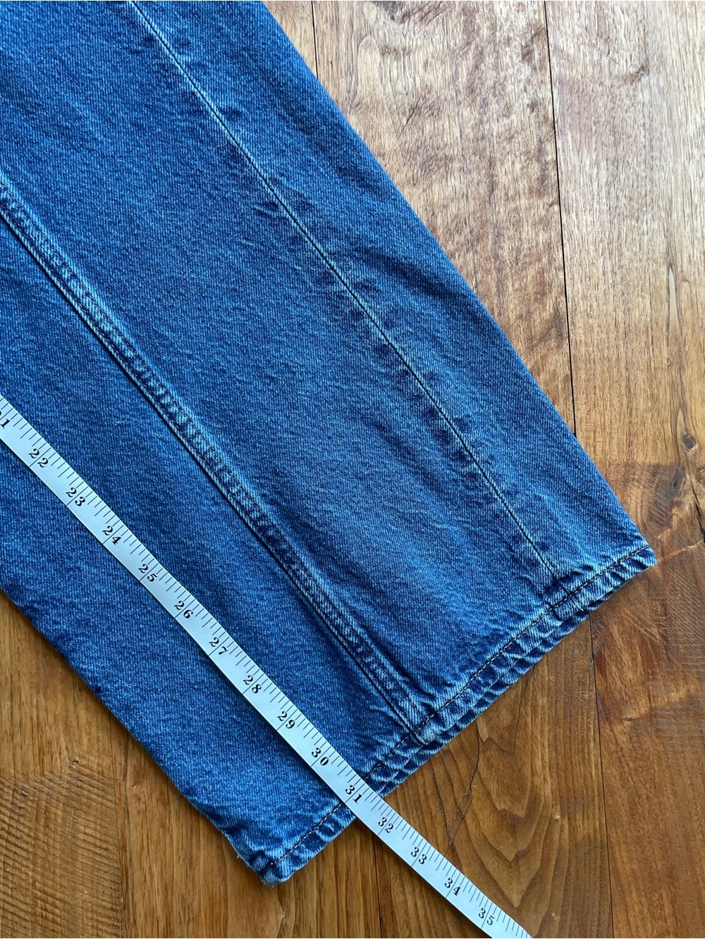 Madewell Baggy Straight Cargo High-Rise Wide Leg Patch Jeans size 27 NN489 - Picture 11 of 14